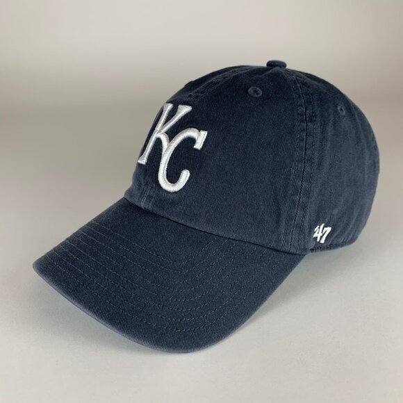 Kansas City Royals MLB Navy Blue 47 Brand Clean Up Relaxed Fit Strapback Hat - Picture 1 of 6